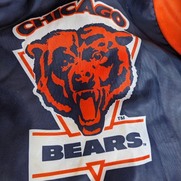VNTG 90s CHALK LINE NFL FANIMATION Chicago Bears Football All Over Print Jacket - Picture 8 of 10